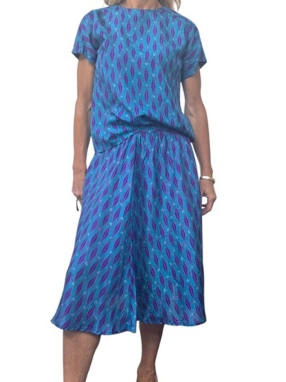 Vintage 90s Petite Sophisticate Silk Skirt Set Petite S